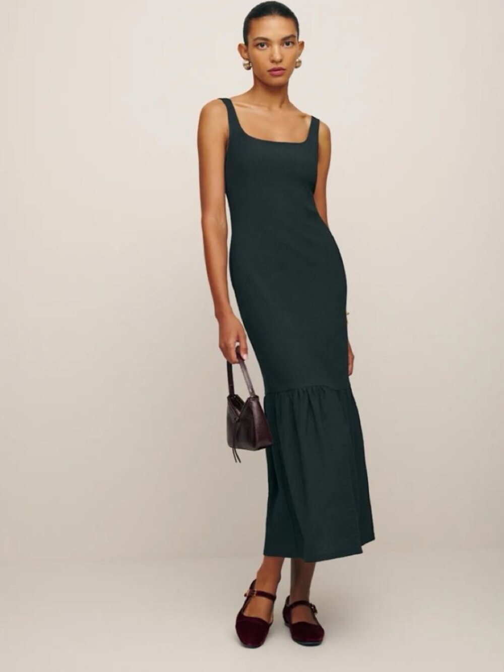 Reformation Claramae Knit Dress Black - Size L